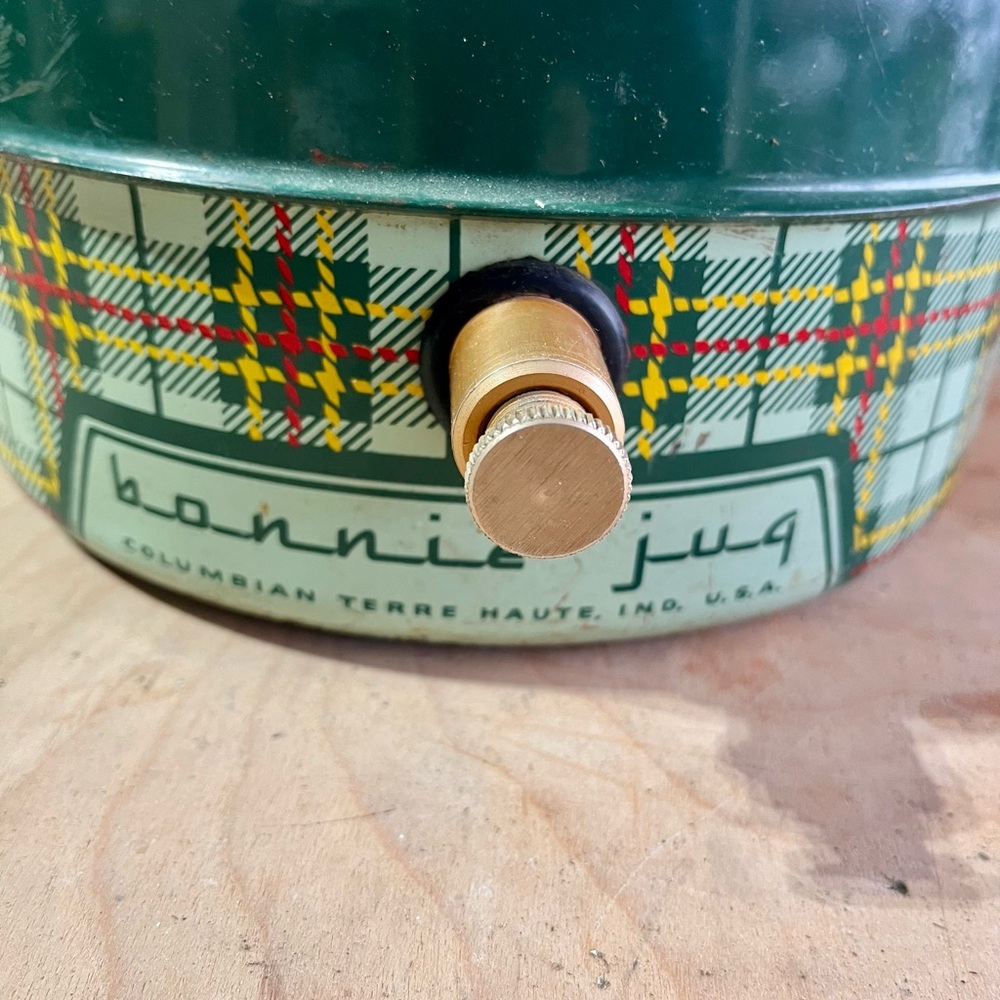 Bonnie Jug from the late 40’s- Green Plaid Insulated Beverage Jug